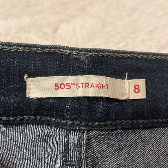 Levi’s- NWT 505 Straight Mid-Ride Dark Wash Minimalist Jeans- Size 8- W29 L32 - Picture 5 of 11
